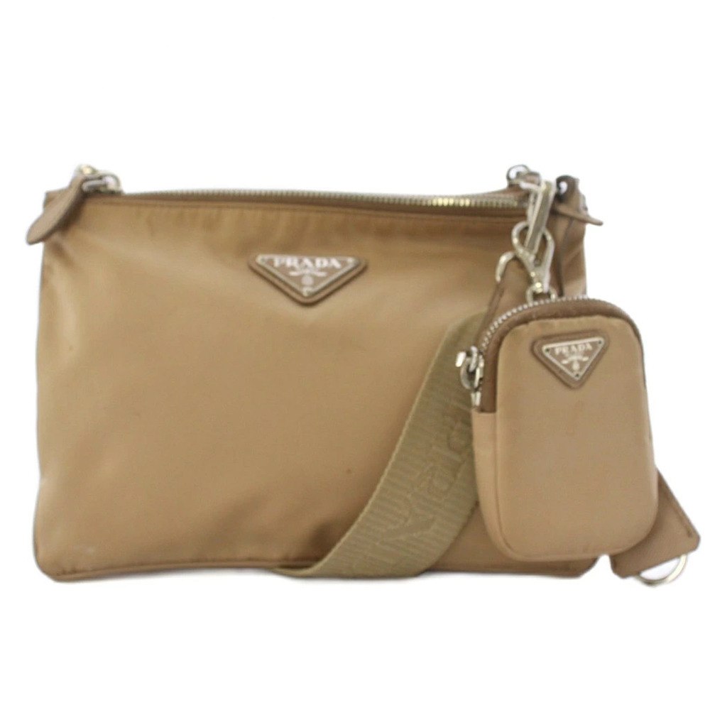 Prada Re Edition Re Bag Shoulder Clochette Pouch Clutch Pink Beige